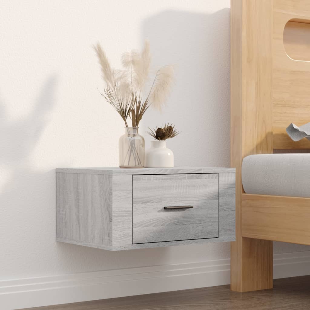 Comodini a Muro 2 pz Grigio Sonoma 50x36x25 cm - homemem39