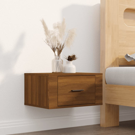 Comodino a Muro Rovere Marrone 50x36x25 cm - homemem39