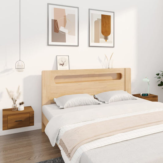 Comodini a Muro 2 pz Rovere Marrone 50x36x25 cm - homemem39