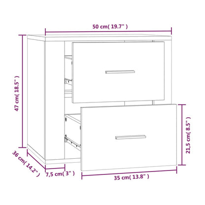 Comodino a Muro Nero 50x36x47 cm - homemem39