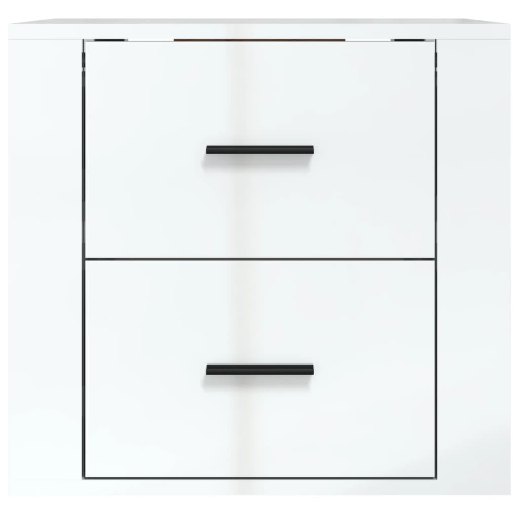 Comodino a Muro Bianco Lucido 50x36x47 cm - homemem39