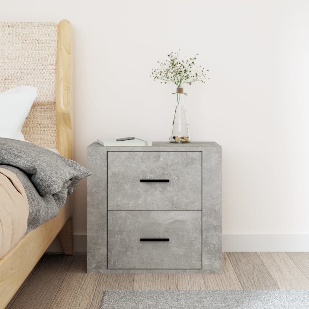 Comodino a Muro Grigio Cemento 50x36x47 cm - homemem39