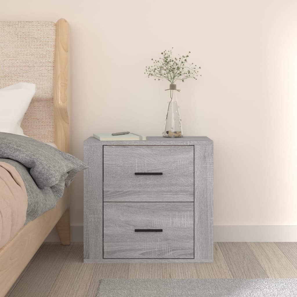 Comodino a Muro Grigio Sonoma 50x36x47 cm - homemem39