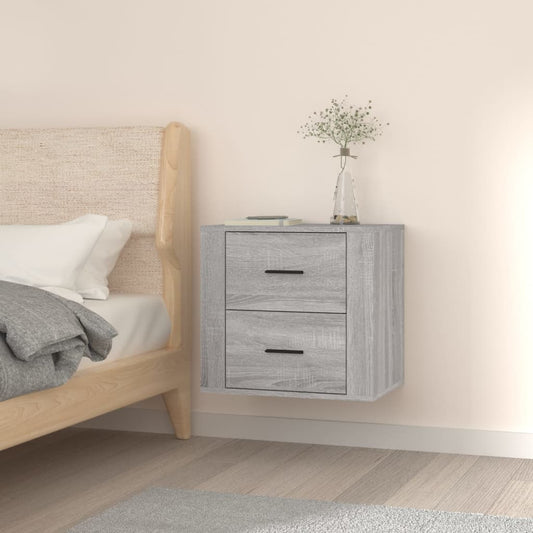Comodino a Muro Grigio Sonoma 50x36x47 cm - homemem39