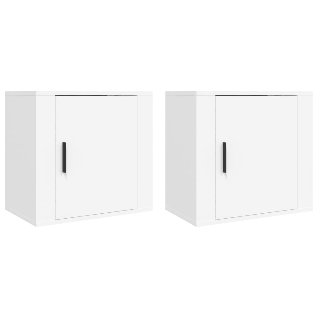 Comodini a Muro 2 pz Bianchi 50x36x47 cm - homemem39