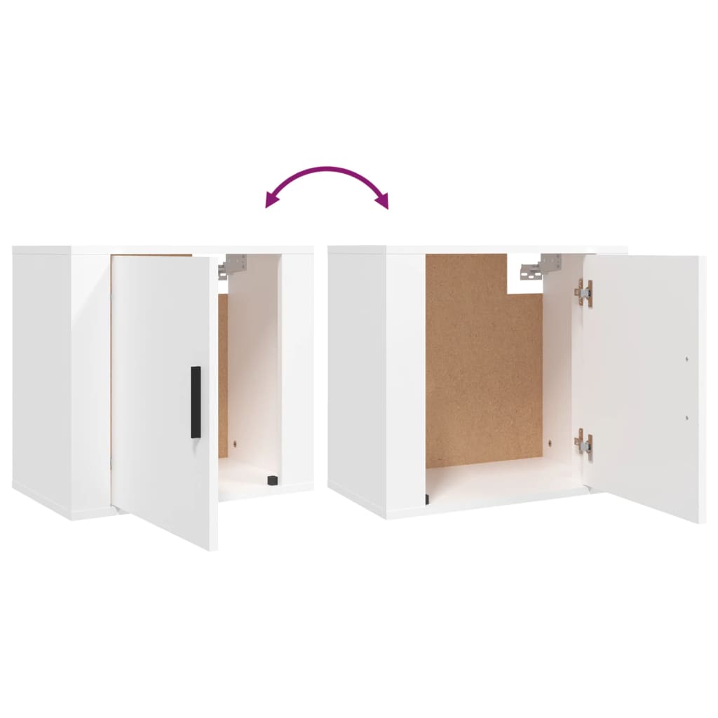 Comodini a Muro 2 pz Bianchi 50x36x47 cm - homemem39