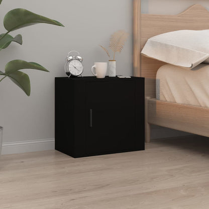 Comodini a Muro 2 pz Nero 50x30x47 cm - homemem39