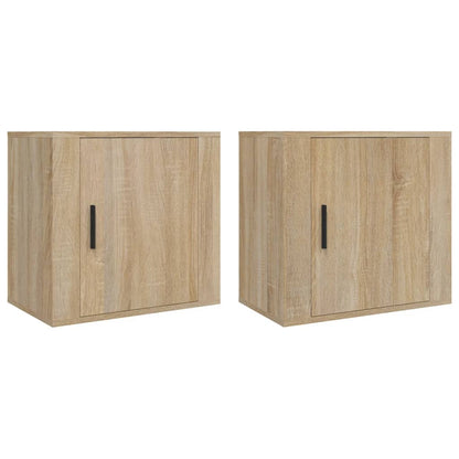 Comodini a Muro 2 pz Rovere Sonoma 50x30x47 cm - homemem39