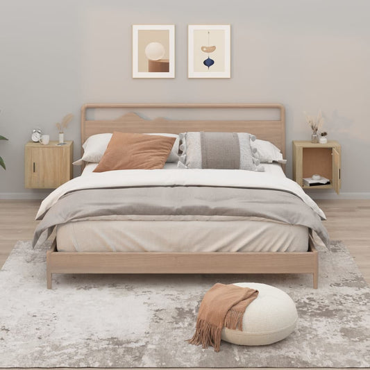 Comodini a Muro 2 pz Rovere Sonoma 50x30x47 cm - homemem39