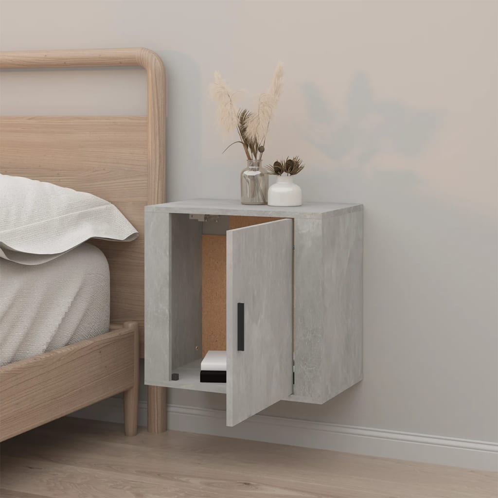 Comodino a Muro Grigio Cemento 50x30x47 cm - homemem39