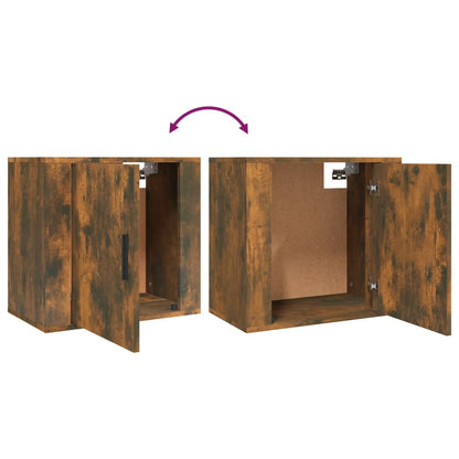 Comodino a Muro Rovere Fumo 50x30x47 cm - homemem39