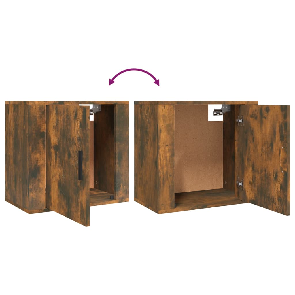 Comodini a Muro 2 pz Rovere Fumo 50x30x47 cm - homemem39