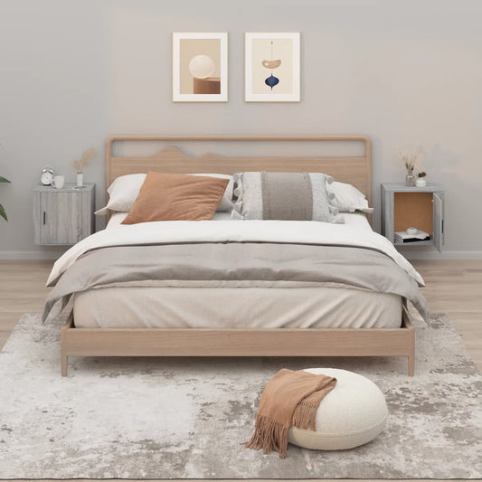Comodini a Muro 2 pz Grigio Sonoma 50x30x47 cm - homemem39