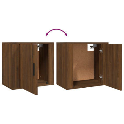 Comodino a Muro Rovere Marrone 50x30x47 cm - homemem39