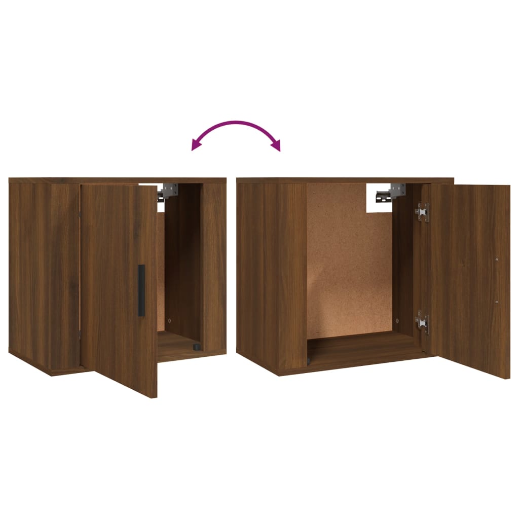 Comodini a Muro 2 pz Rovere Marrone 50x30x47 cm - homemem39