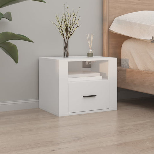 Comodino a Muro Bianco 50x36x40 cm - homemem39