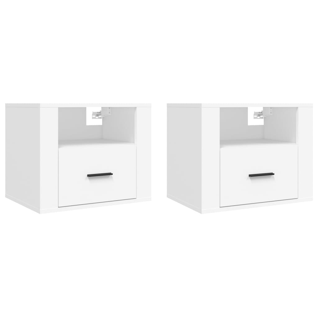 Comodini a Muro 2 pz Bianchi 50x36x40 cm - homemem39