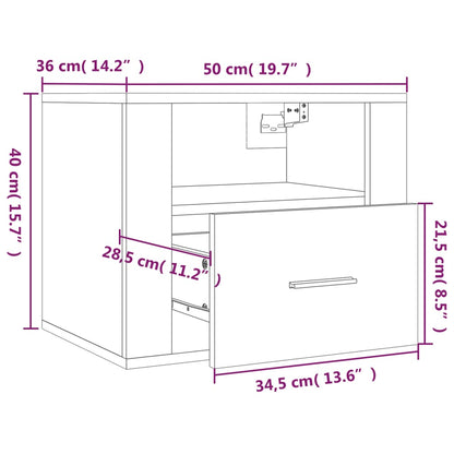 Comodini a Muro 2 pz Bianchi 50x36x40 cm - homemem39