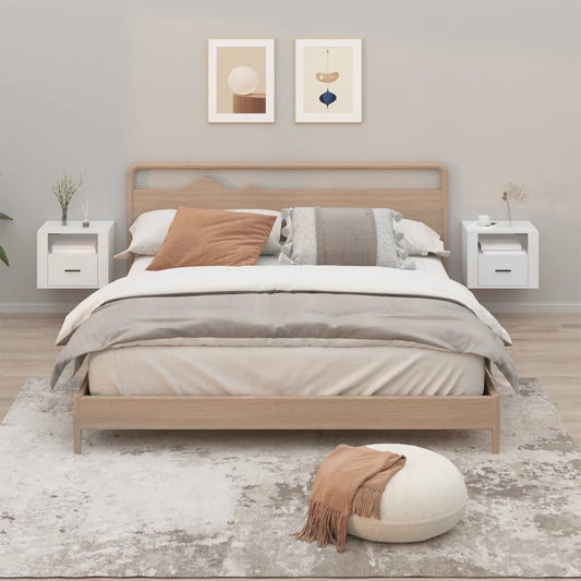 Comodini a Muro 2 pz Bianchi 50x36x40 cm - homemem39