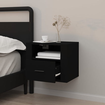 Comodino a Muro Nero 50x36x40 cm - homemem39