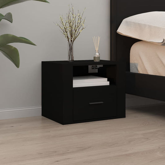 Comodino a Muro Nero 50x36x40 cm - homemem39