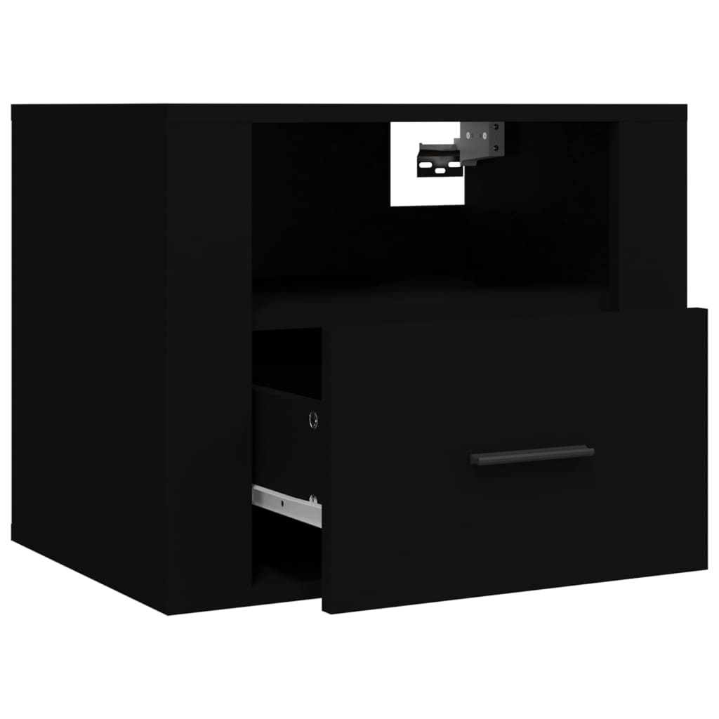 Comodini a Muro 2 pz Nero 50x36x40 cm - homemem39