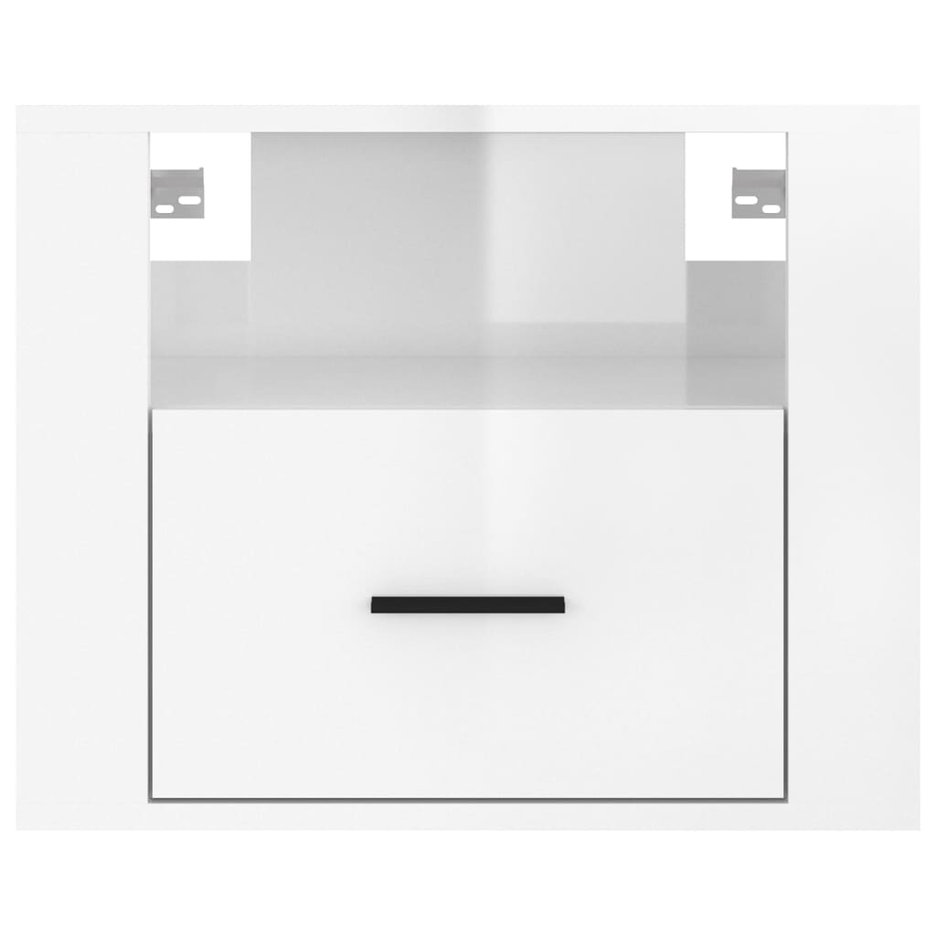 Comodini a Muro 2 pz Bianco Lucido 50x36x40 cm - homemem39