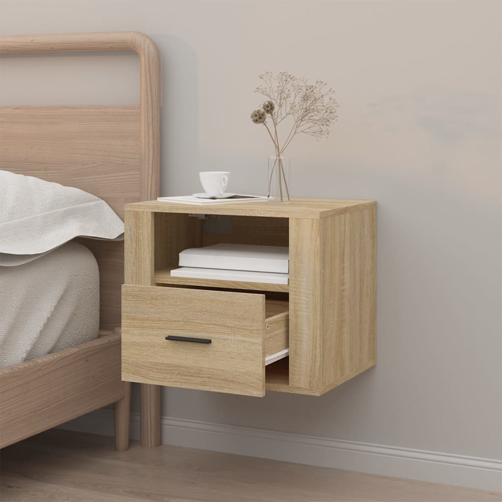 Comodino a Muro Rovere Sonoma 50x36x40 cm - homemem39