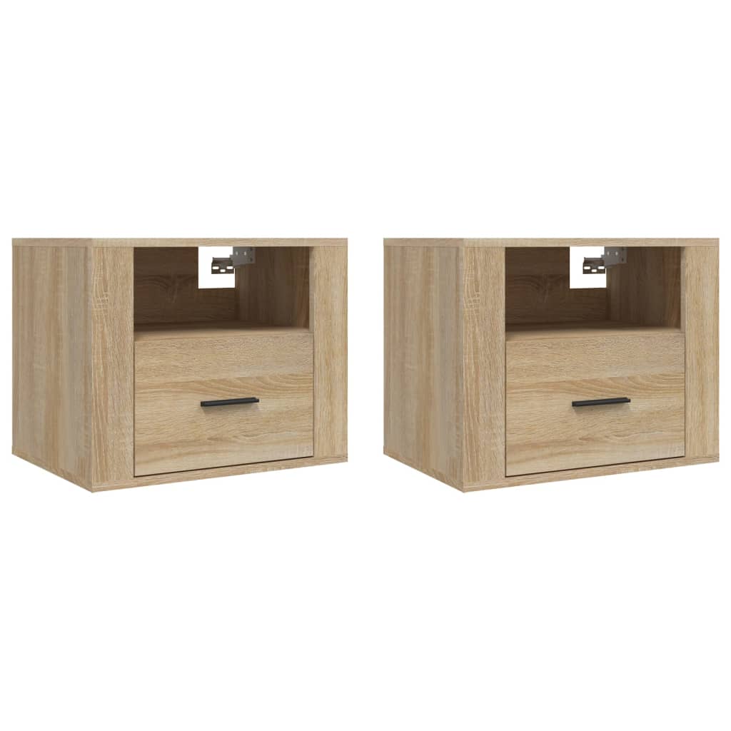 Comodini a Muro 2 pz Rovere Sonoma 50x36x40 cm - homemem39