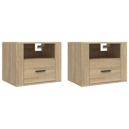 Comodini a Muro 2 pz Rovere Sonoma 50x36x40 cm - homemem39