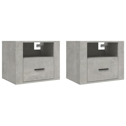Comodini a Muro 2 pz Grigio Cemento 50x36x40 cm - homemem39