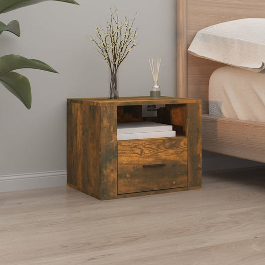 Comodino a Muro Rovere Fumo 50x36x40 cm - homemem39