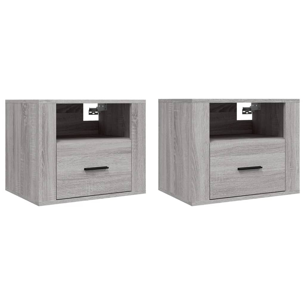 Comodini a Muro 2 pz Grigio Sonoma 50x36x40 cm - homemem39