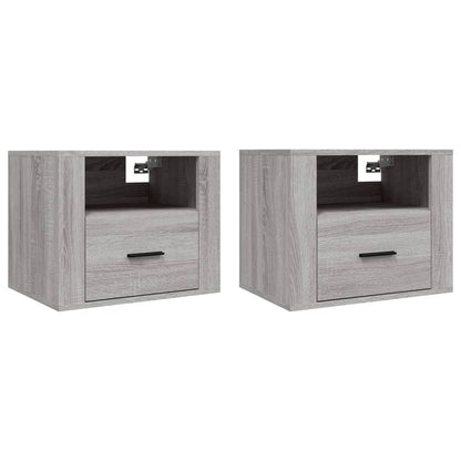 Comodini a Muro 2 pz Grigio Sonoma 50x36x40 cm - homemem39