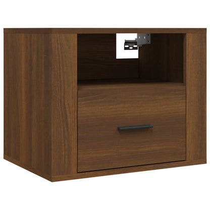 Comodino a Muro Rovere Marrone 50x36x40 cm - homemem39
