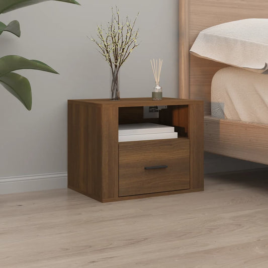 Comodino a Muro Rovere Marrone 50x36x40 cm - homemem39