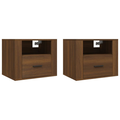 Comodini a Muro 2 pz Rovere Marrone 50x36x40 cm - homemem39