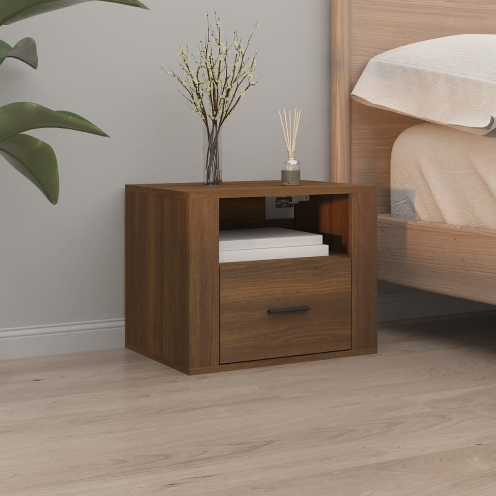 Comodini a Muro 2 pz Rovere Marrone 50x36x40 cm - homemem39