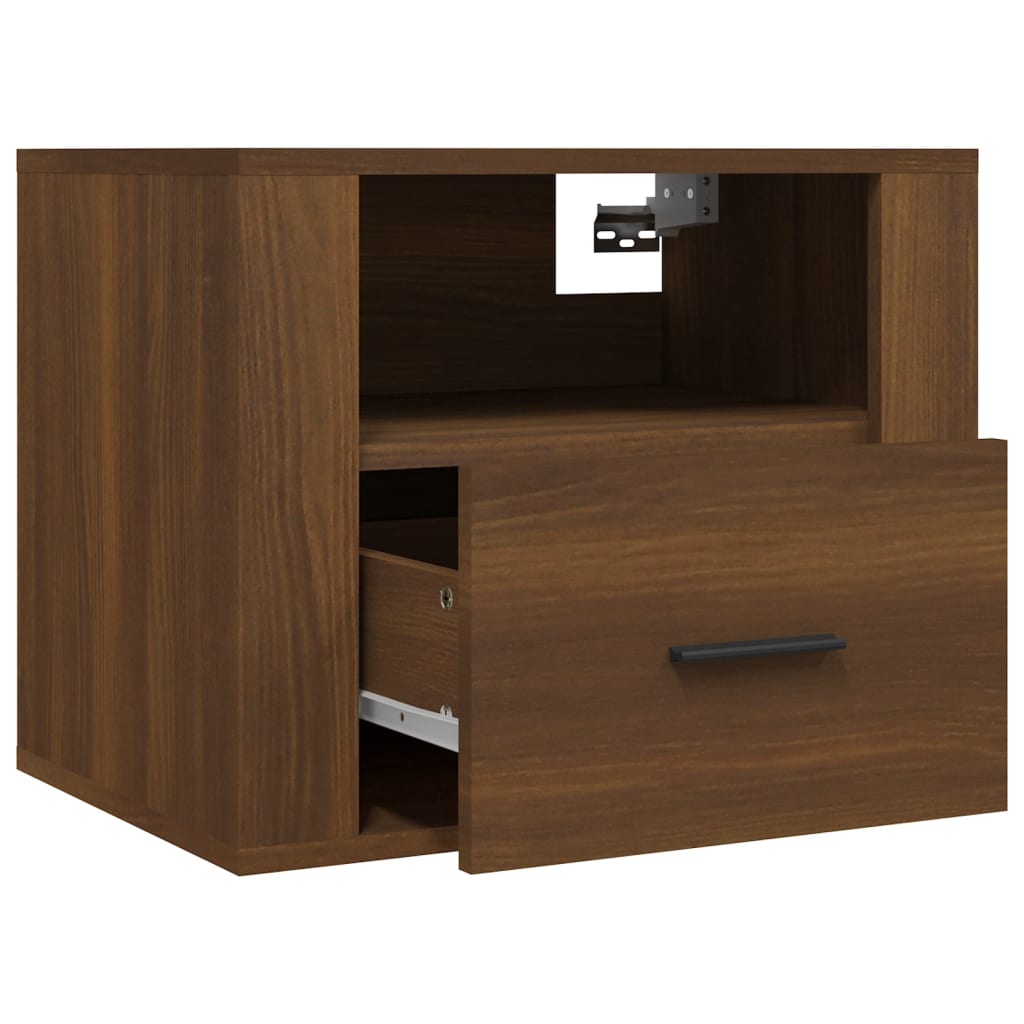 Comodini a Muro 2 pz Rovere Marrone 50x36x40 cm - homemem39