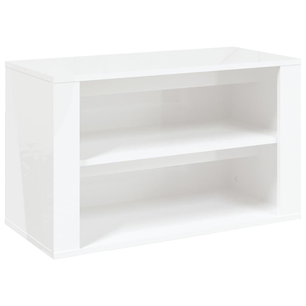 Scarpiera Bianco Lucido 75x35x45 cm in Legno Multistrato - homemem39