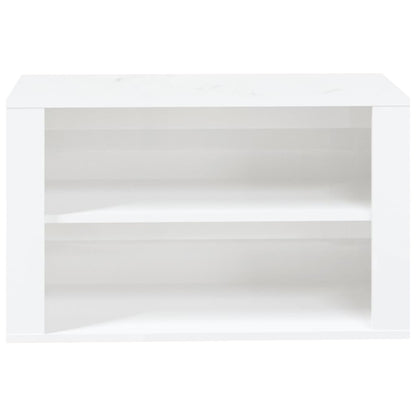 Scarpiera Bianco Lucido 75x35x45 cm in Legno Multistrato - homemem39