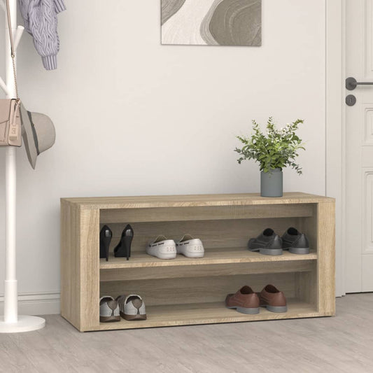 Scarpiera Rovere Sonoma 100x35x45 cm in Legno Multistrato - homemem39