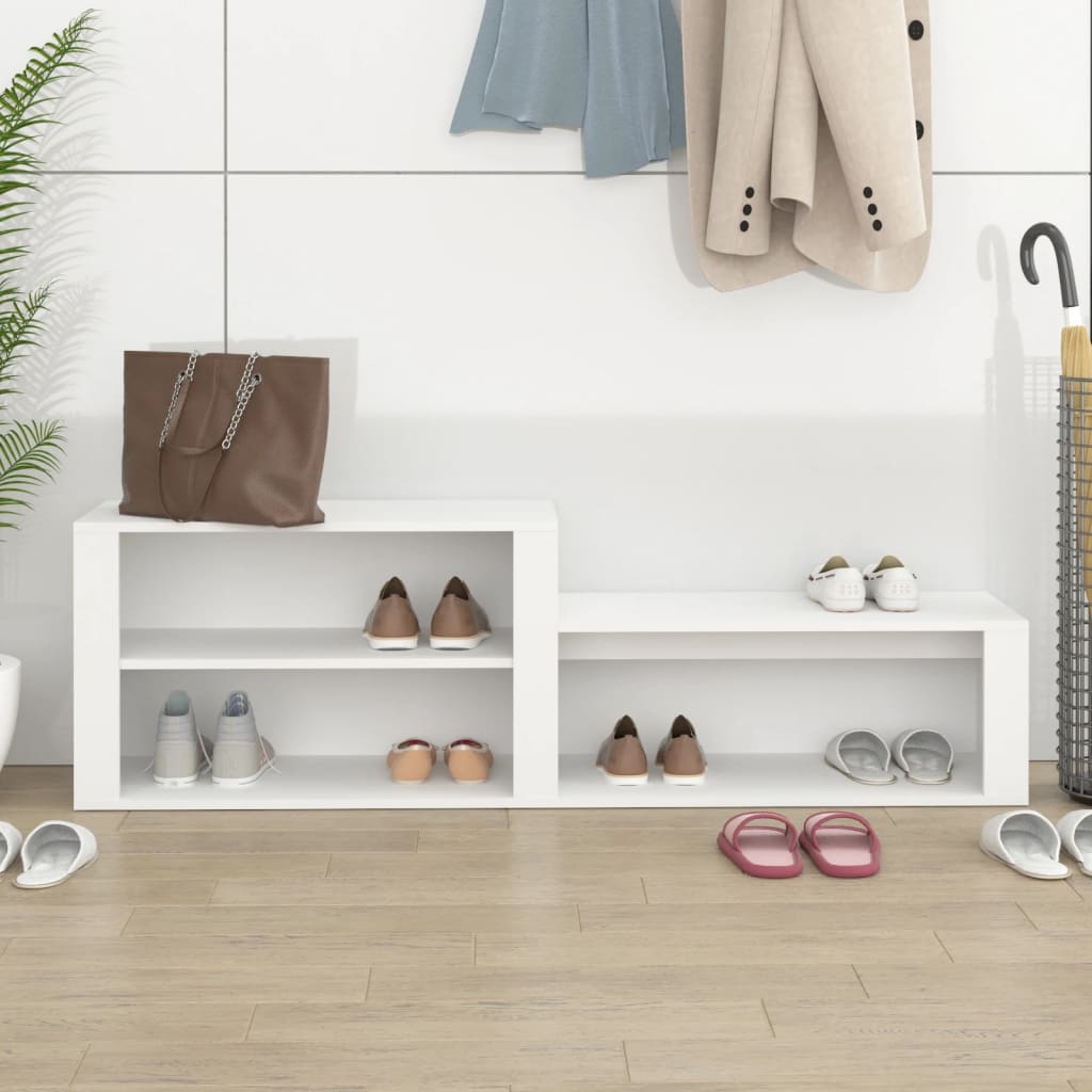 Scarpiera bianco 150x35x45 cm in Legno Multistrato - homemem39