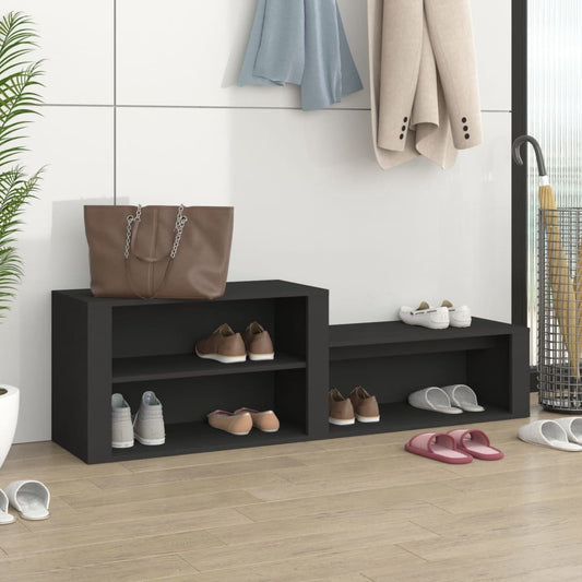Scarpiera Nero 150x35x45 cm in Legno Multistrato - homemem39