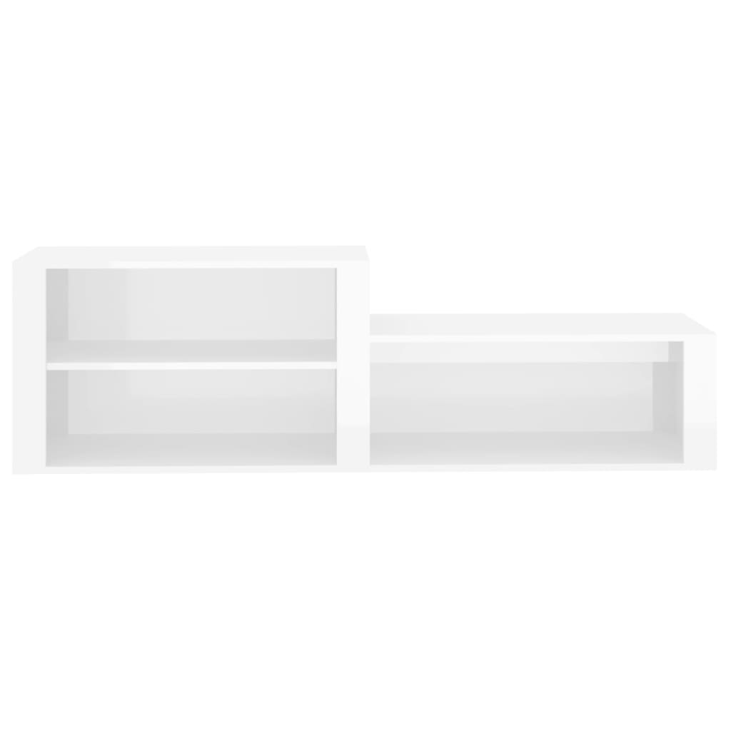 Scarpiera Bianco Lucido 150x35x45 cm in Legno Multistrato - homemem39