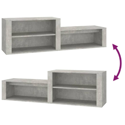 Scarpiera Grigio Cemento 150x35x45 cm in Legno Multistrato - homemem39