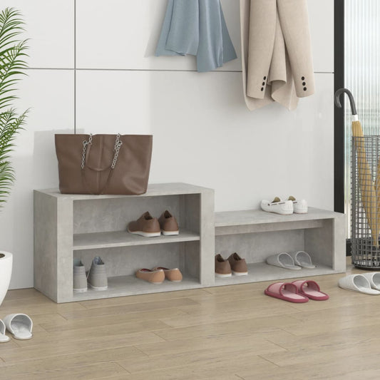 Scarpiera Grigio Cemento 150x35x45 cm in Legno Multistrato - homemem39