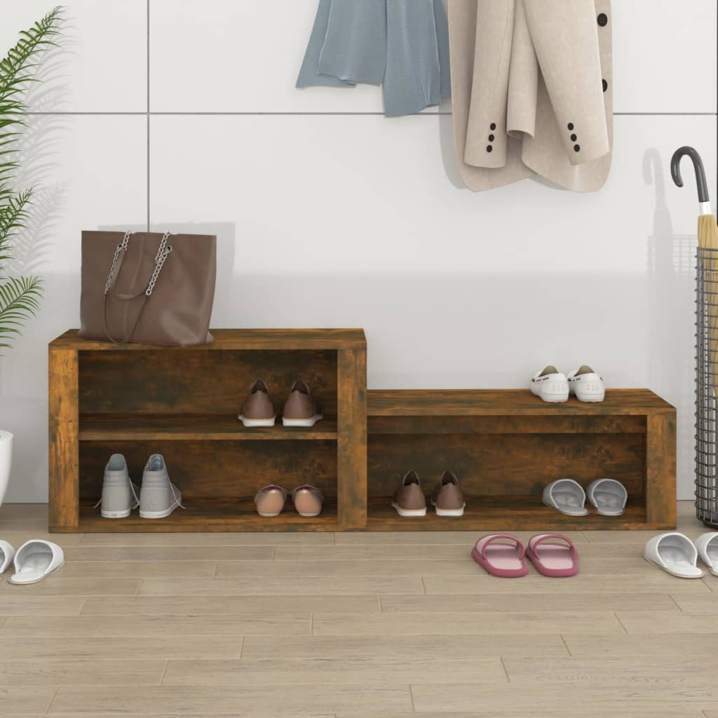Scarpiera Rovere Fumo 150x35x45 cm in Legno Multistrato - homemem39