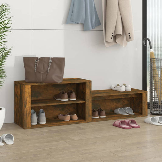 Scarpiera Rovere Fumo 150x35x45 cm in Legno Multistrato - homemem39