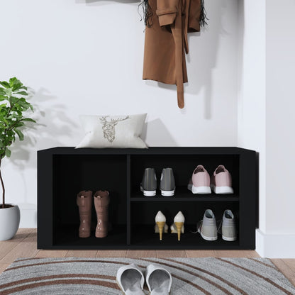Scarpiera Nero 100x35x45 cm in Legno Multistrato - homemem39